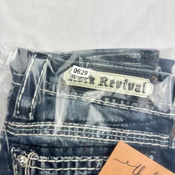 Rock Revival Women's Blue Raven skinny Jeans size 26 - Picture 7 of 7